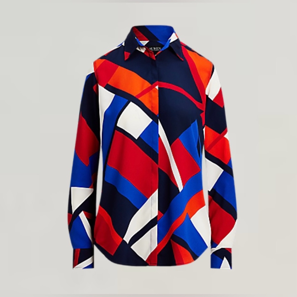 Lauren Ralph Lauren
Classic Fit Print Crepe Shirt Size L